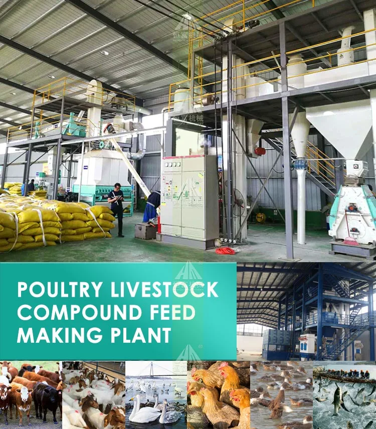 Animal Feed Pellet Line Chicken Poultry Cattle Livestock Feed Processing Mill