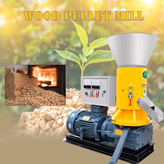Máquina de moinho de pellets de serragem totalmente automática plana/preço da máquina de processamento de pellets de madeira